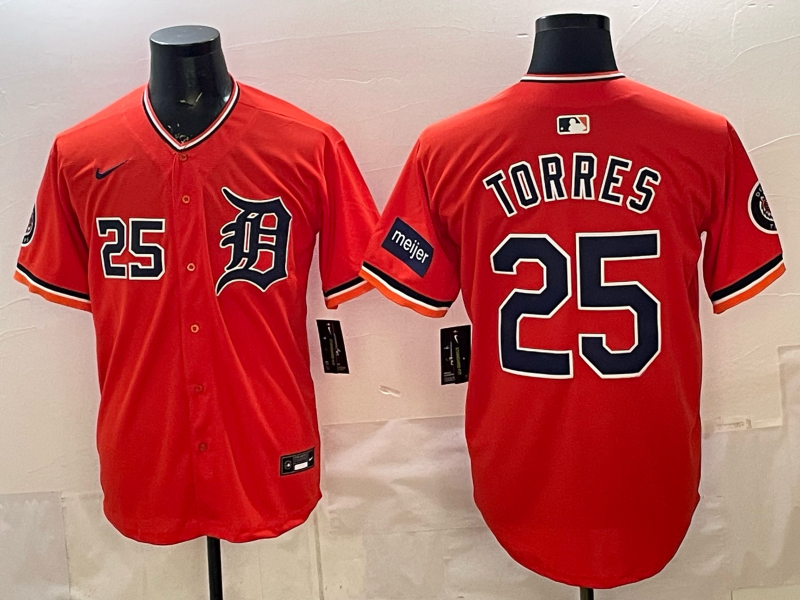 Men Detroit Tigers #25 Torres orange Nike MLB Jersey 0402003->->MLB Jersey